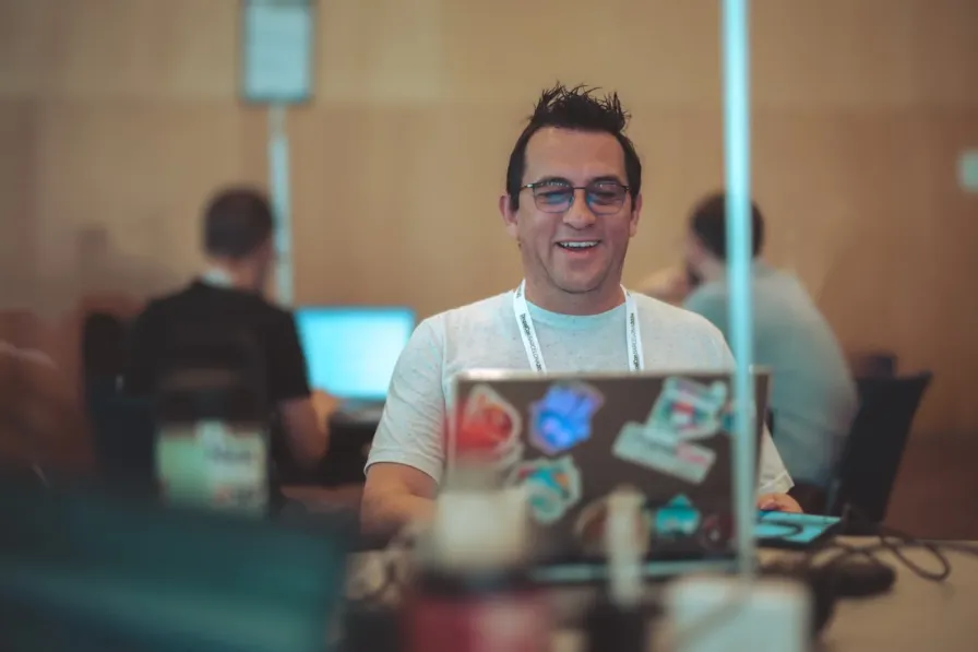 Carlos Ospina working on a Contribution Day at DrupalCon