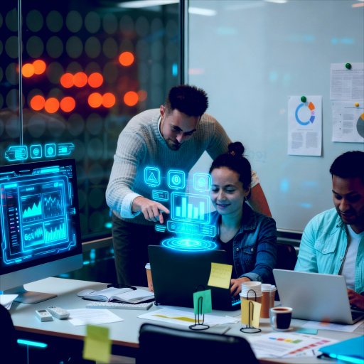 Team of developers executing tasks